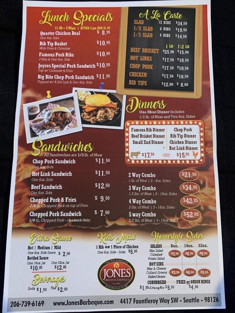 Jones Barbeque - Seattle, WA menu_pic