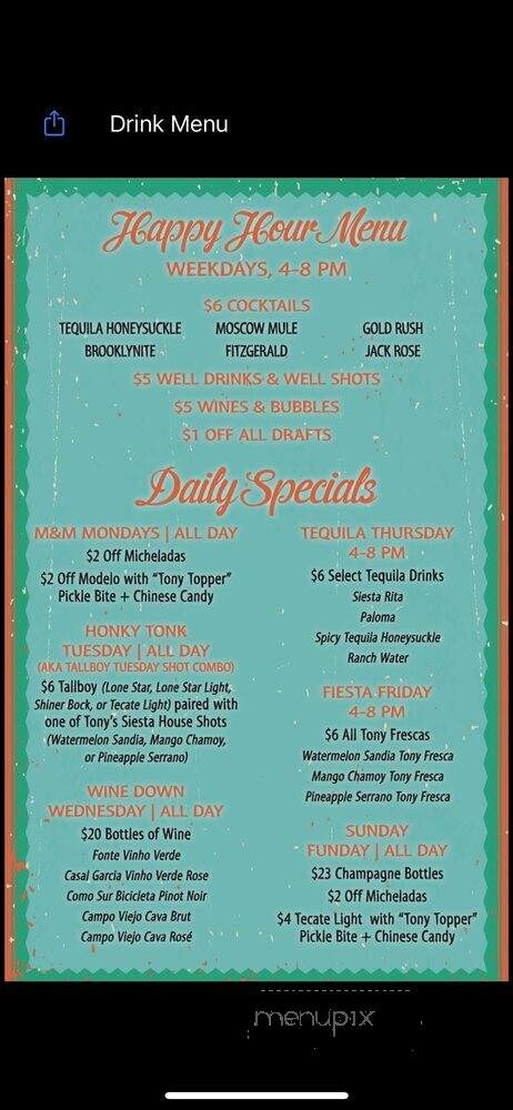 Tony's - San Antonio, TX menu_pic