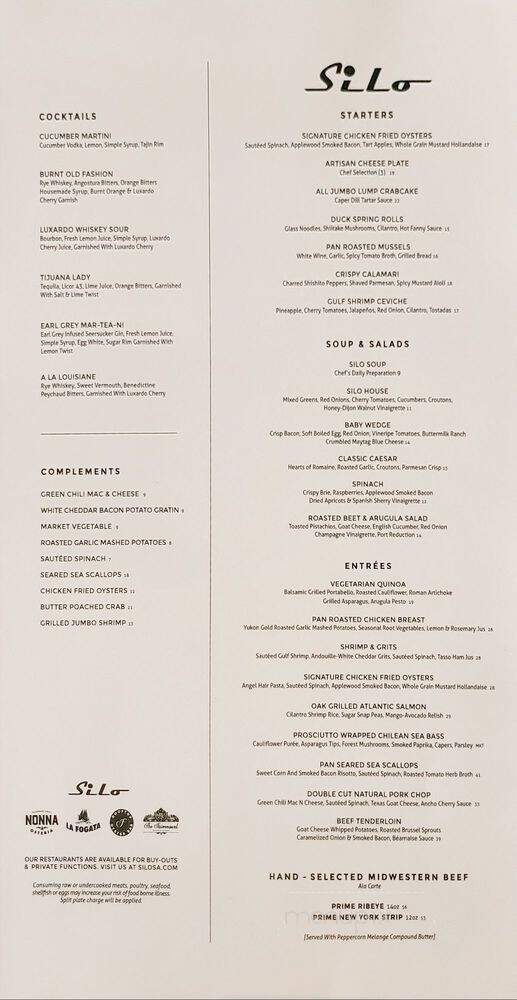 Silo1604 - San Antonio, TX menu_pic