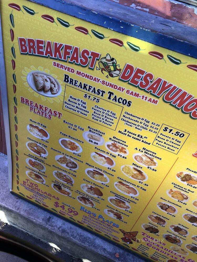 Salsas Mexican Restaurant - San Antonio, TX menu_pic