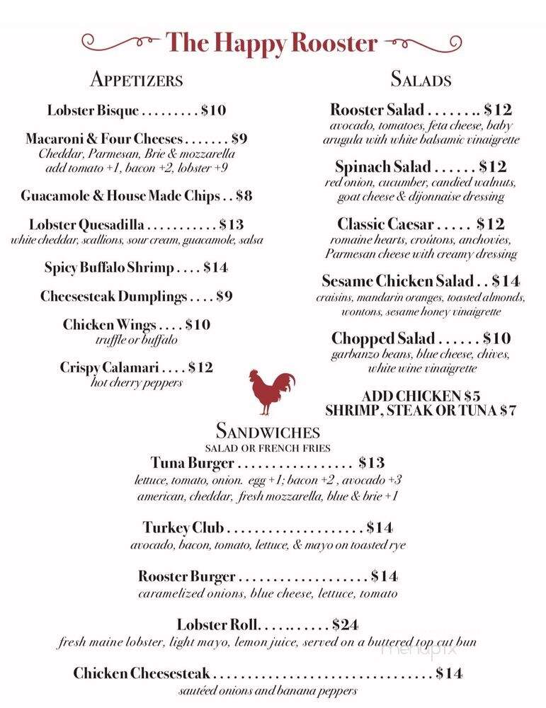 The Happy Rooster - Philadelphia, PA menu_pic