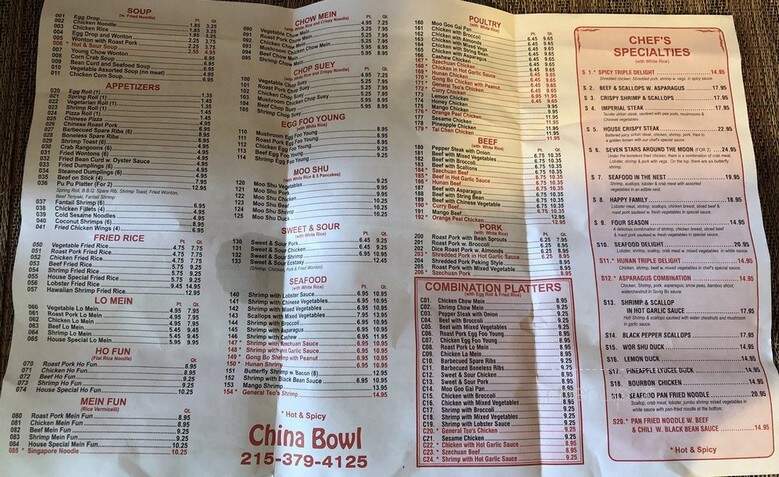 Chinatown Buffet - Philadelphia, PA menu_pic