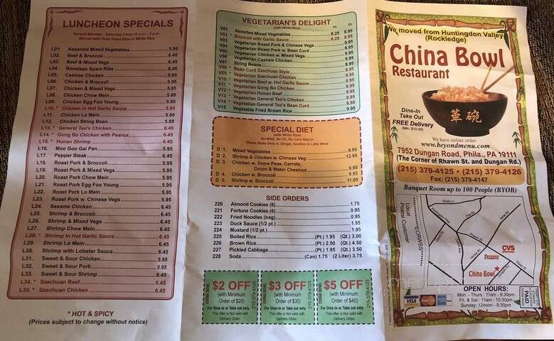 Chinatown Buffet - Philadelphia, PA menu_pic