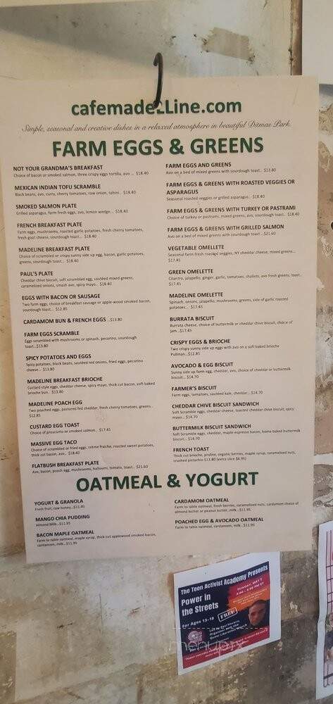 Cafe Madeleine - Brooklyn, NY menu_pic