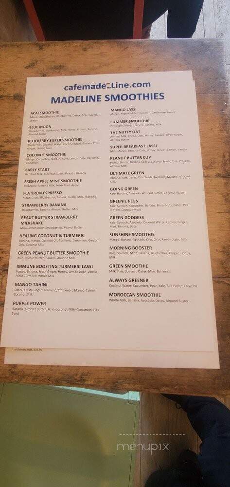 Cafe Madeleine - Brooklyn, NY menu_pic
