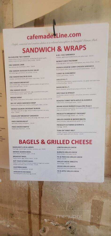 Cafe Madeleine - Brooklyn, NY menu_pic