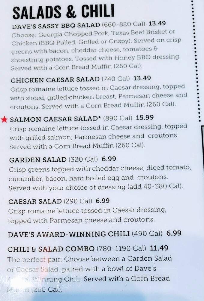 Famous Dave's Bar-B-Que - Novi, MI menu_pic