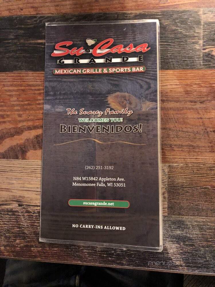 Su Casa Mexican Restaurant - Menomonee Falls, WI menu_pic