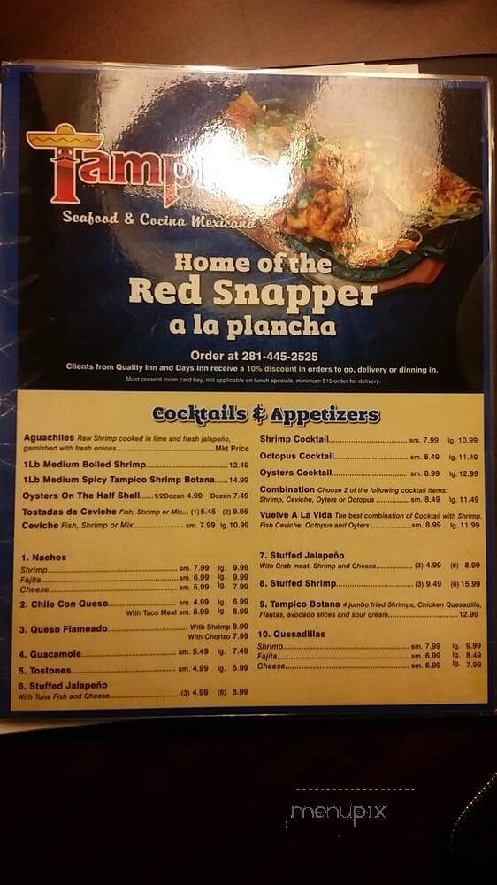 Tampico Seafood & Cocna Mexicana 2 - Houston, TX menu_pic