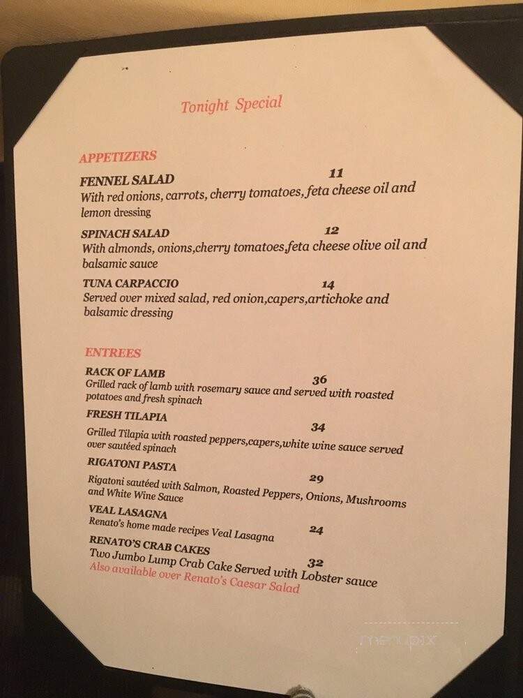 Renatos - Potomac, MD menu_pic