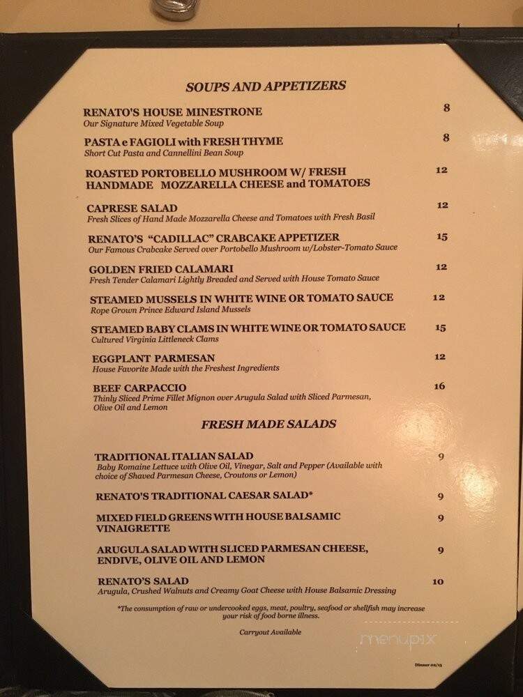 Renatos - Potomac, MD menu_pic
