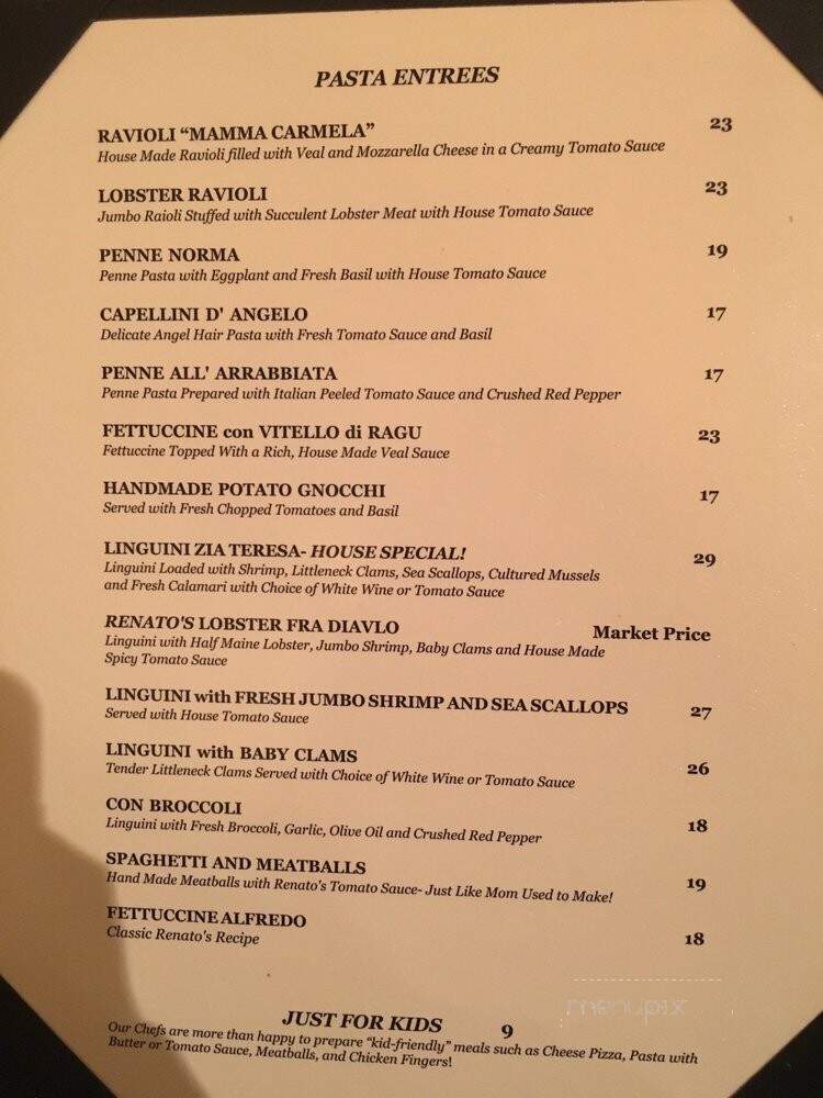 Renatos - Potomac, MD menu_pic