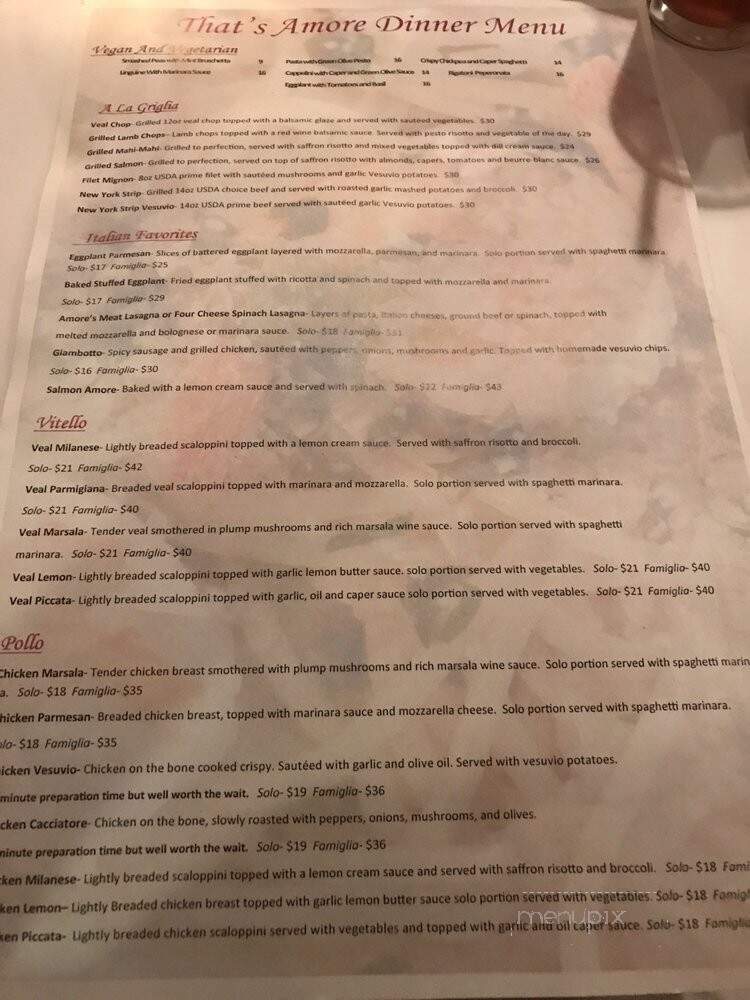 Thats Amore - Rockville, MD menu_pic