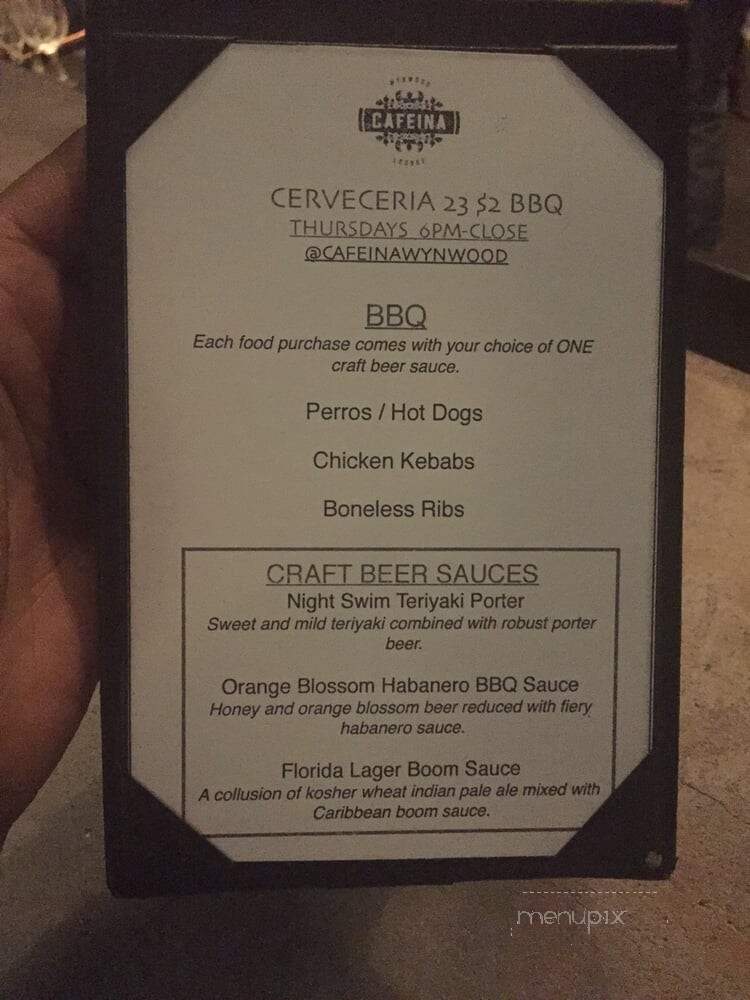 Cafeina - Miami, FL menu_pic