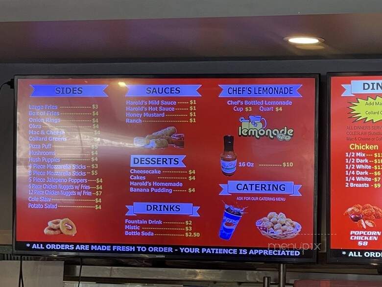Harolds Chicken Shack - Normal, IL menu_pic
