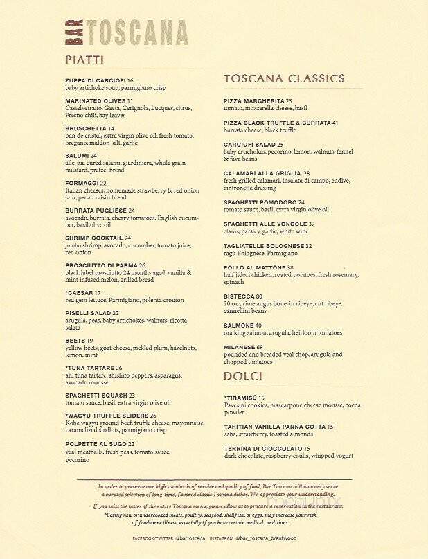Bar Toscana - Los Angeles, CA