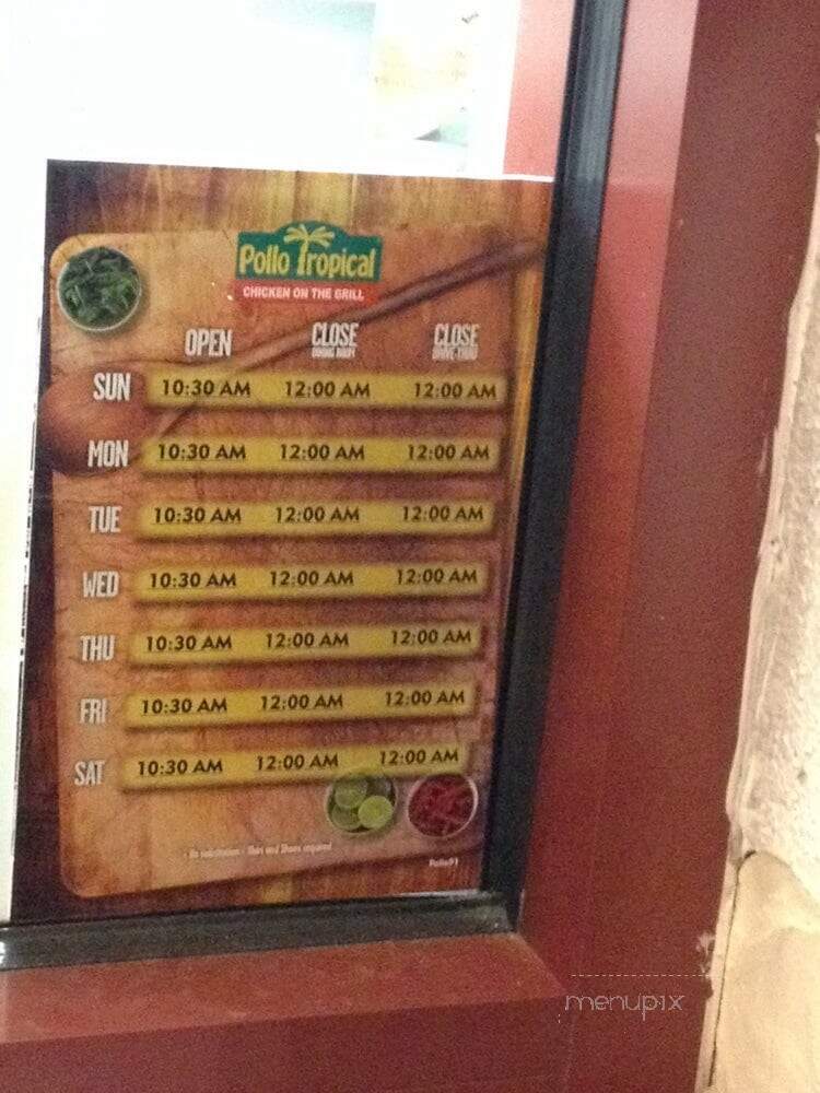 Pollo Tropical - Orlando, FL menu_pic