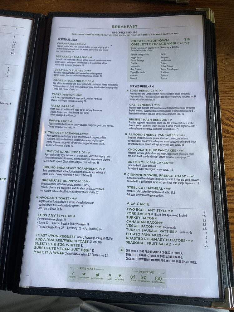 Hugos - West Hollywood, CA menu_pic