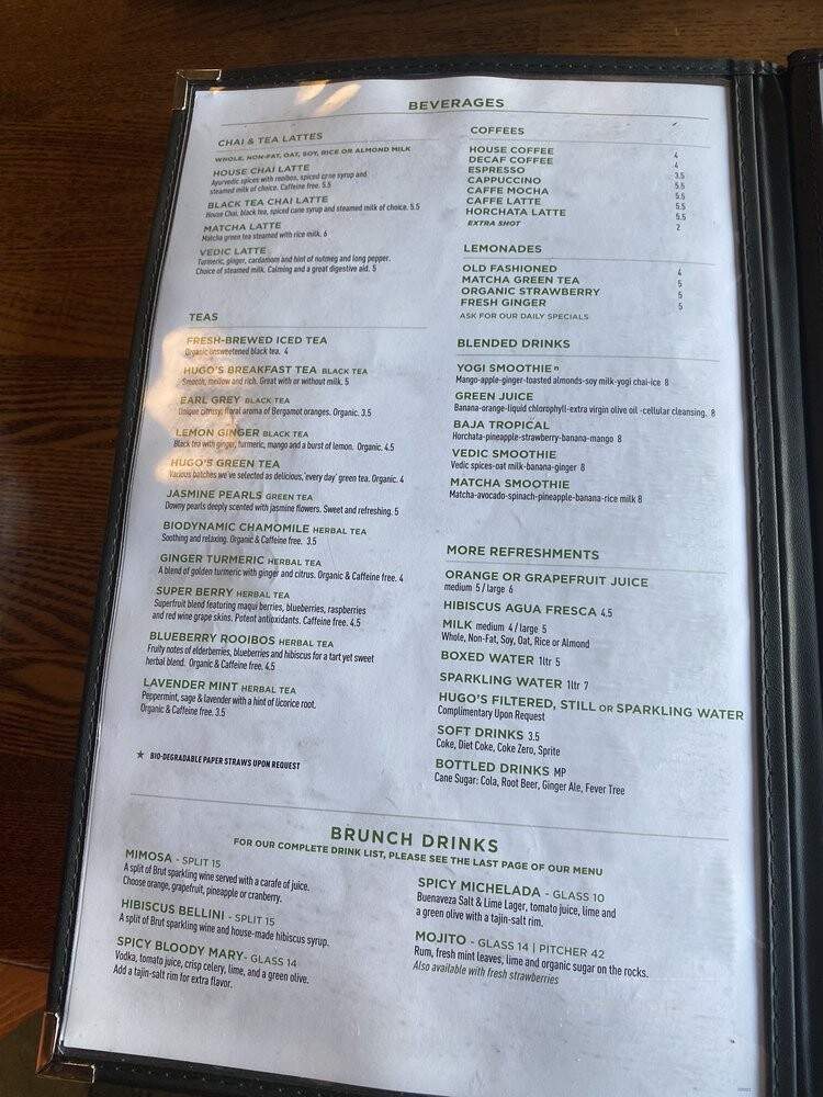 Hugos - West Hollywood, CA menu_pic