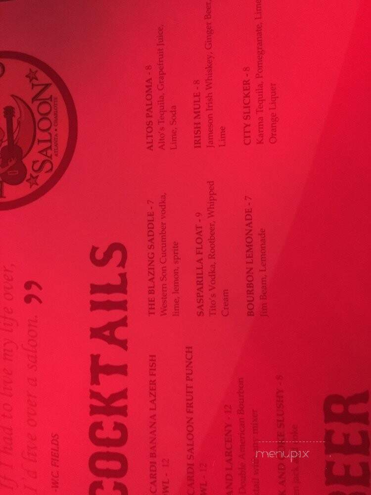 Buckhead Saloon - Atlanta, GA menu_pic