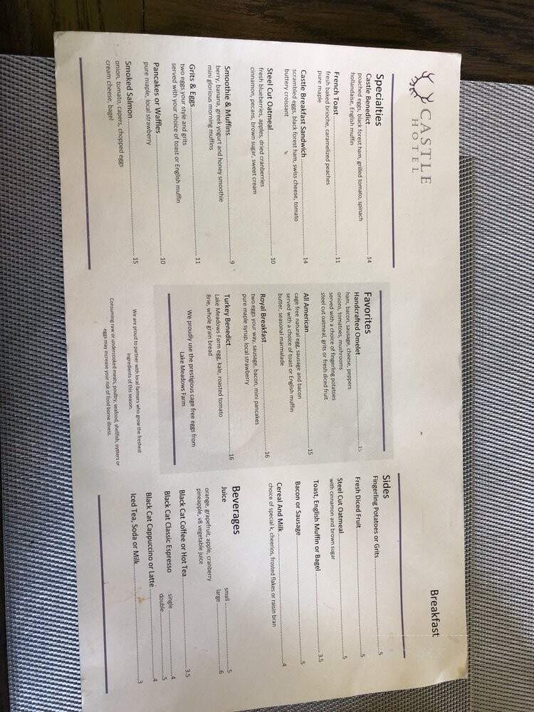 Castle Cafe - Orlando, FL menu_pic
