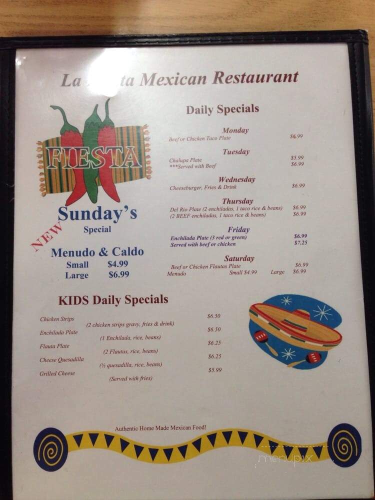 La Fiesta - Pecos, TX menu_pic