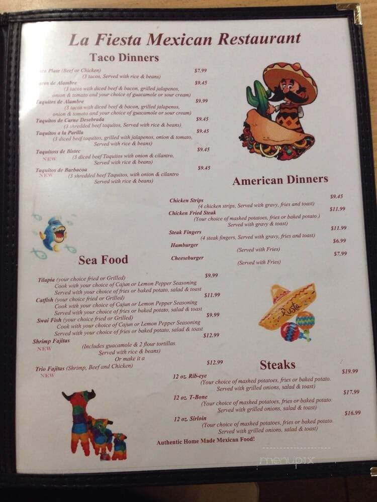 La Fiesta - Pecos, TX menu_pic