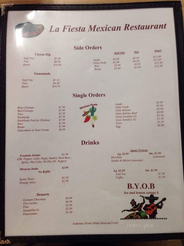 La Fiesta - Pecos, TX menu_pic