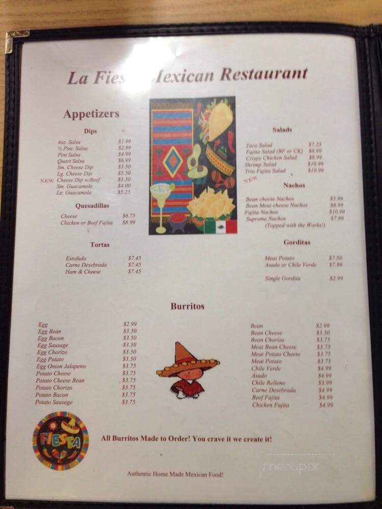 La Fiesta - Pecos, TX menu_pic