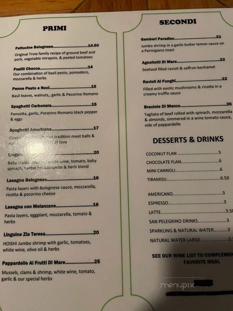 Grano Pasta Bar - Baltimore, MD menu_pic