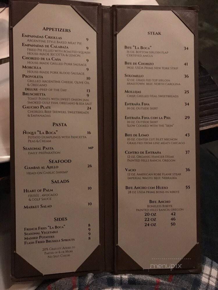 La Boca - New Orleans, LA menu_pic
