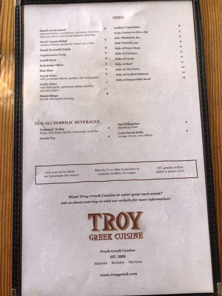 Troy - Alameda, CA menu_pic