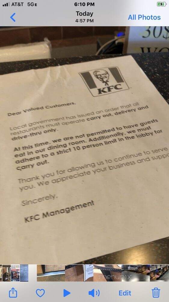 KFC / Long John Silver's - Elgin, TX menu_pic