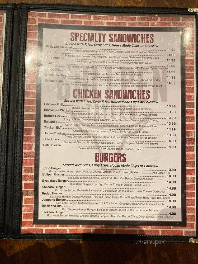 Bull Pen - Glens Falls, NY menu_pic