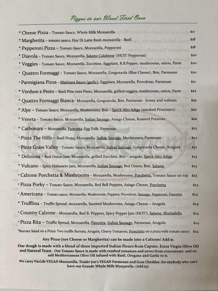 La Dolce Vita - Visalia, CA menu_pic