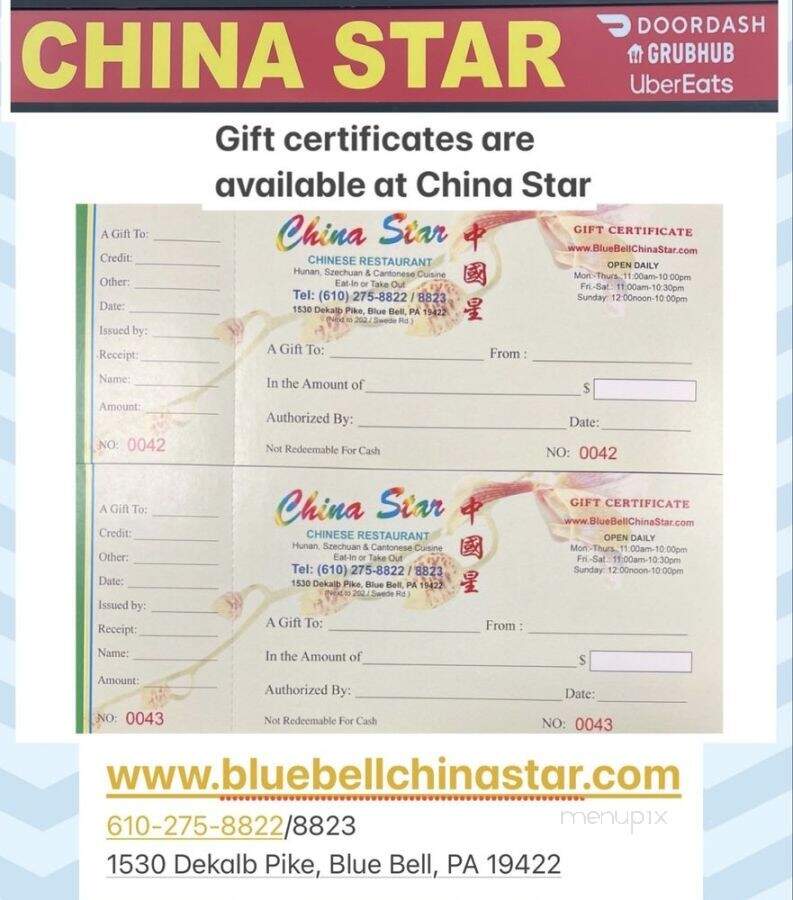 China Star - King Of Prussia, PA menu_pic