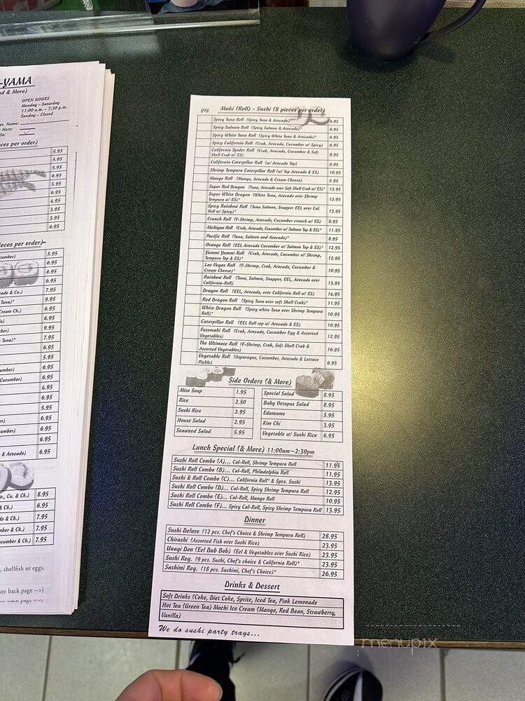 Sushi Yama - Grand Rapids, MI menu_pic