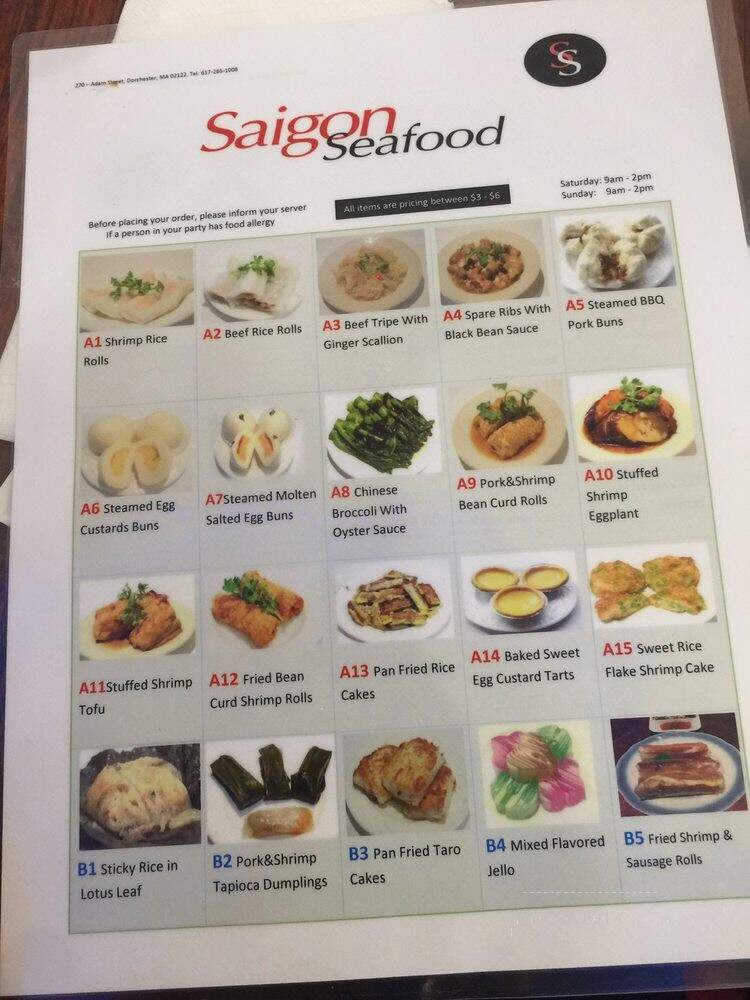 Saigon Seafood Restaurant - Quincy, MA menu_pic