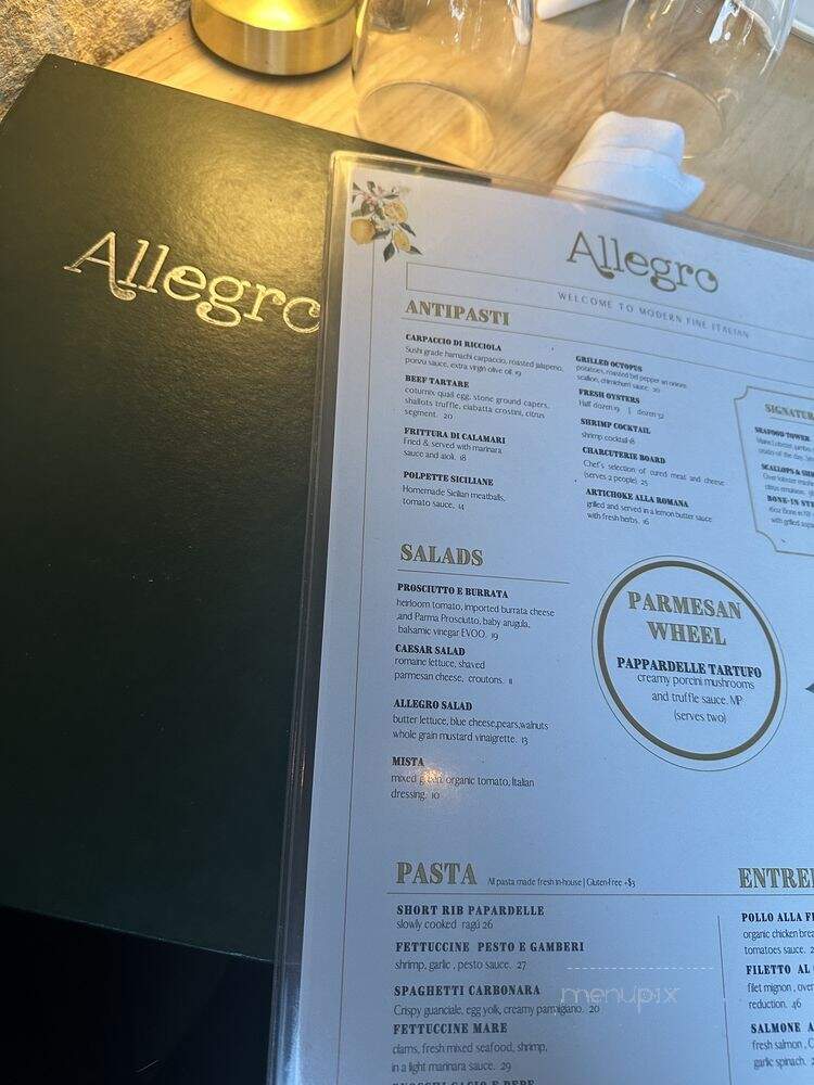 Allegro - San Diego, CA menu_pic