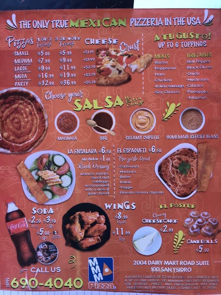 Mama Mia Pizza - San Ysidro, CA menu_pic