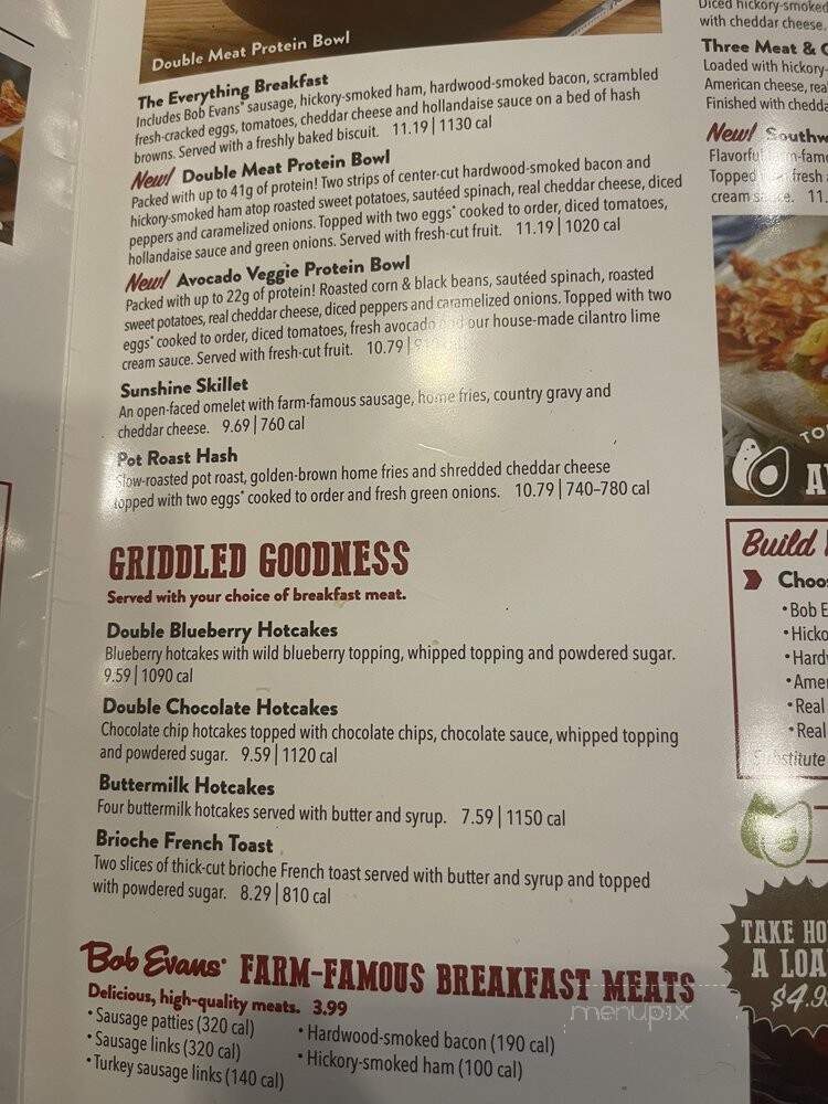 Bob Evans Restaurant - Charlotte, NC menu_pic