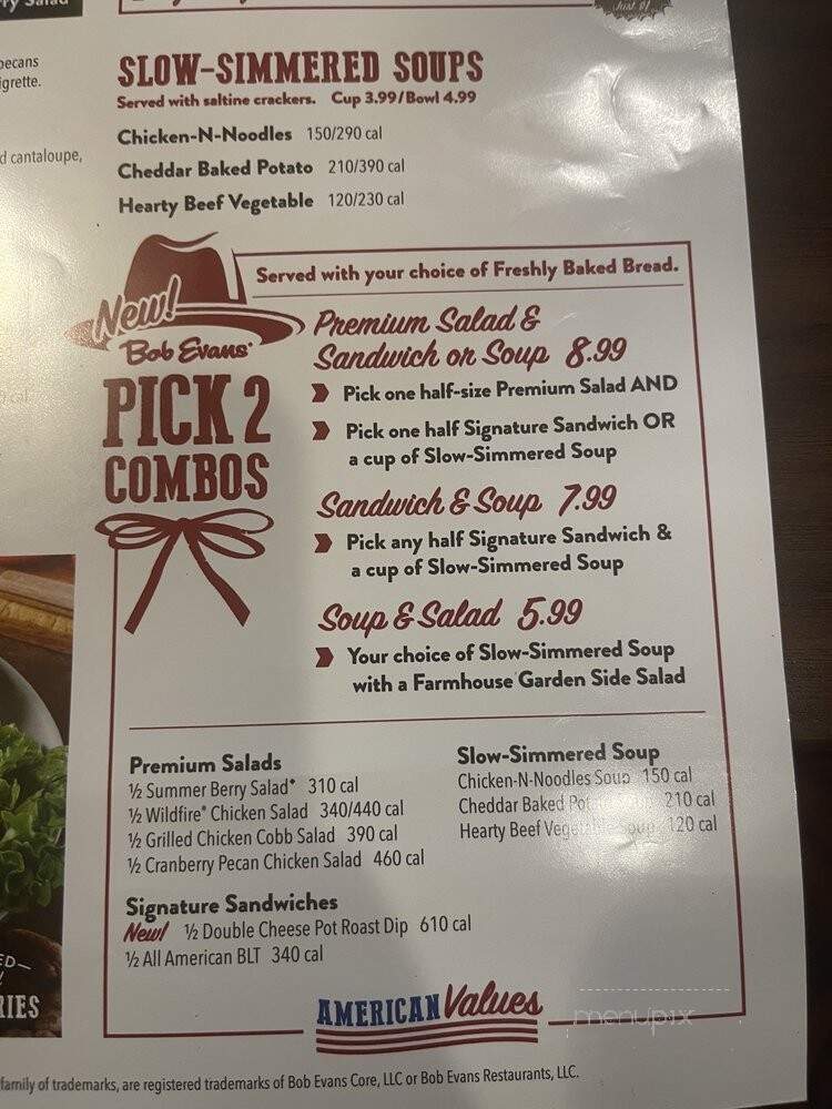 Bob Evans Restaurant - Charlotte, NC menu_pic