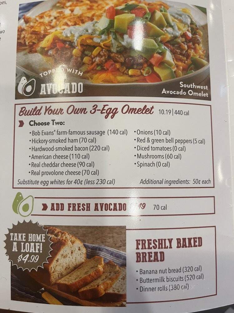 Bob Evans Restaurant - Charlotte, NC menu_pic