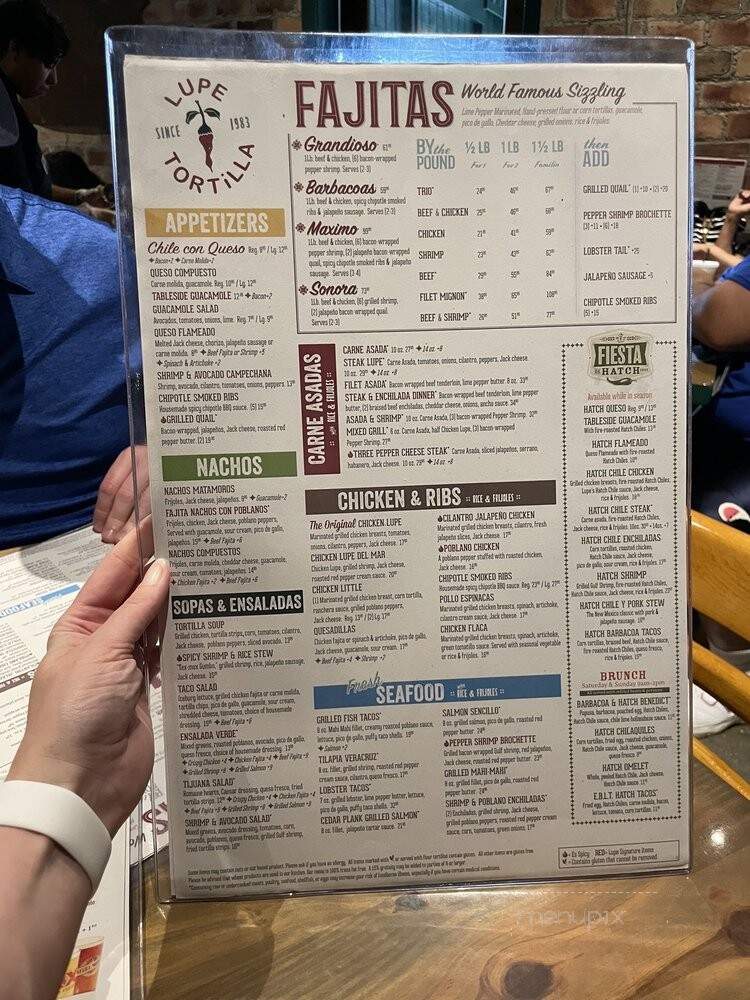 Lupe Tortilla - Houston, TX menu_pic
