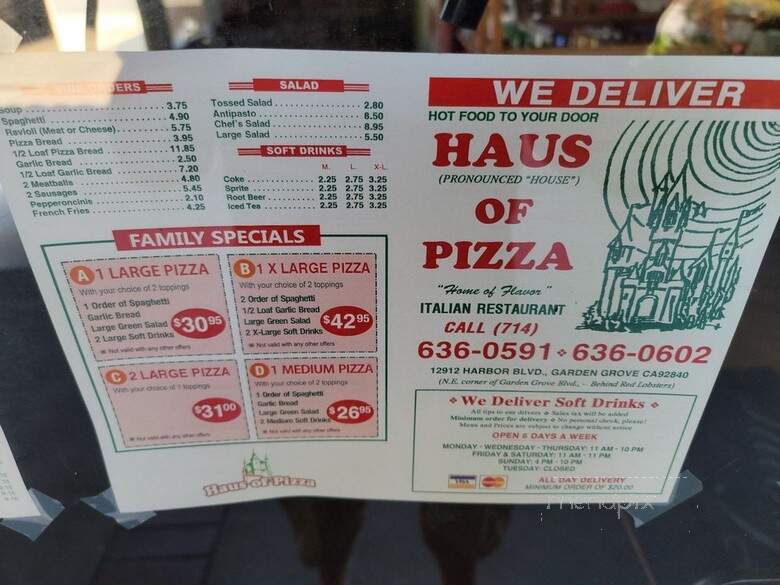 House of Pizza - Garden Grove, CA menu_pic