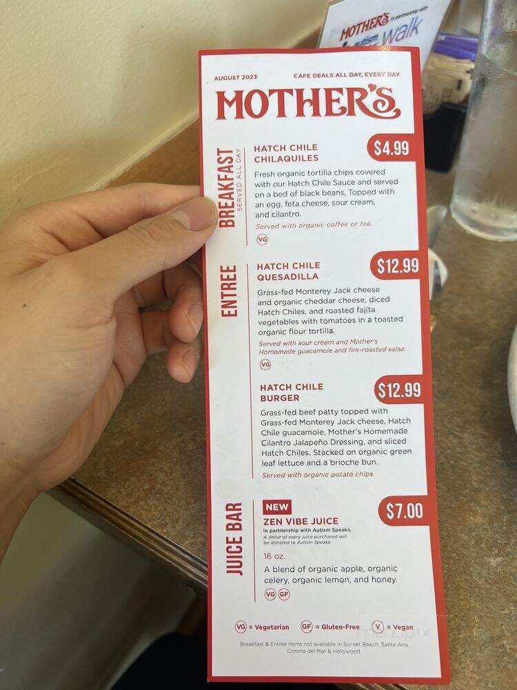Mother's Market & Kitchen - Huntington Beach, CA menu_pic
