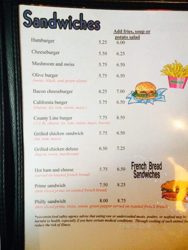 County Line - Cumberland, WI menu_pic