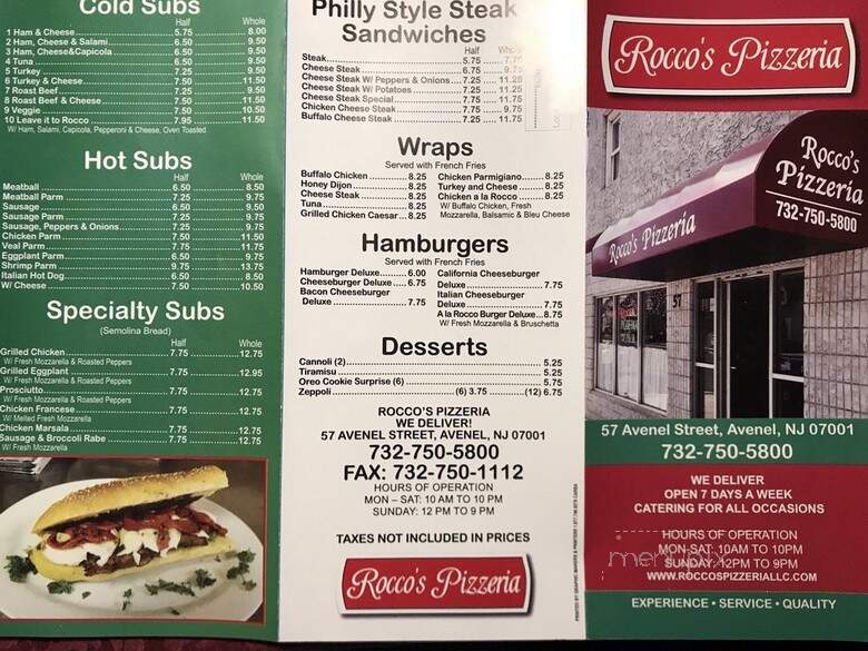 Rocco's Pizzeria - Avenel, NJ