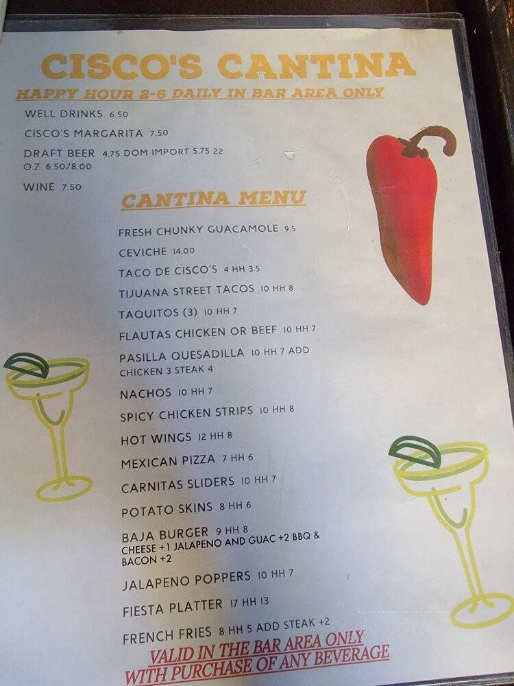 Ciscos Restaurant - Thousand Oaks, CA menu_pic