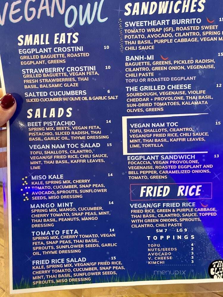 The Blue Owl at Zen Yai - Santa Barbara, CA menu_pic